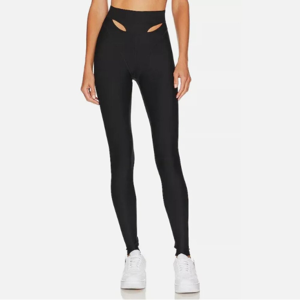 ALO YOGA HIGH WAIST AIRLIFT CUTAWAY LEGGING COLOR BLACK SIZE MEDIUM